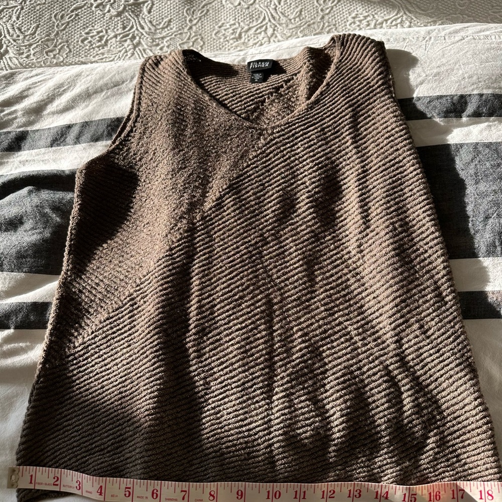 Brown wool knit Eileen Fisher vest